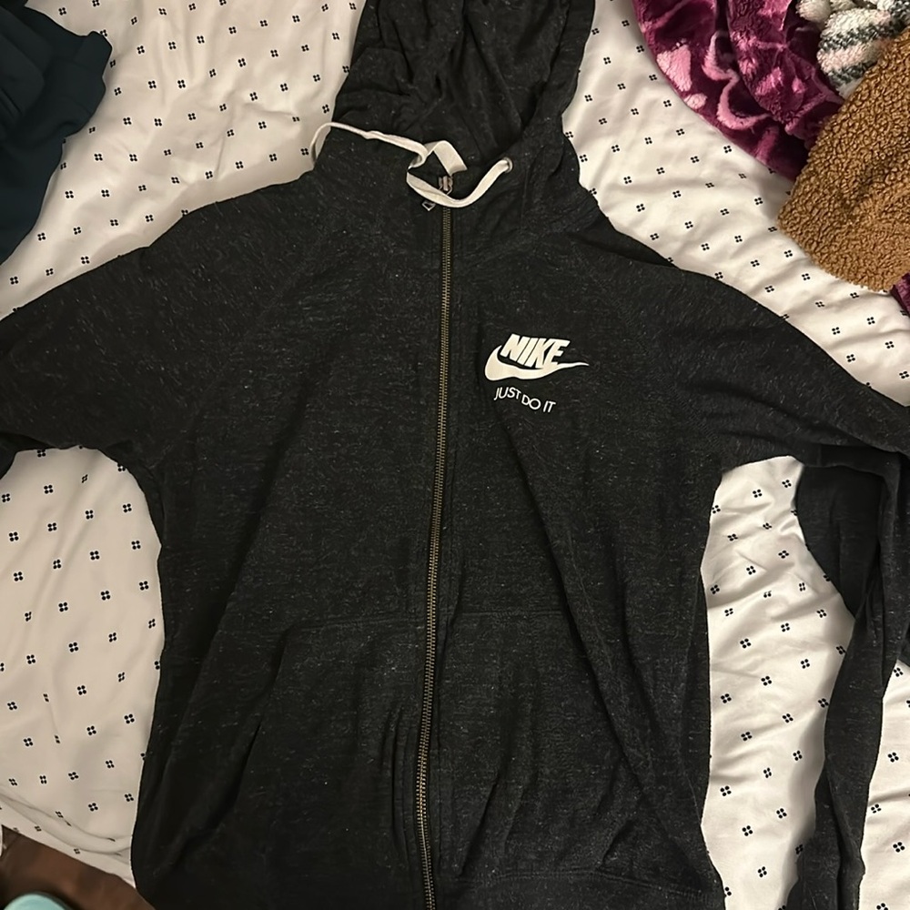 Nike, ZIP up, small, grey